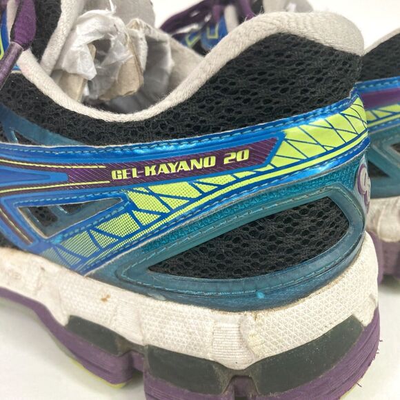 Asics Gel-Kayano 20-Women's Sz 9-Black/Blue/Purple -Running/Jogging Shoes- T3N7N - Picture 5 of 12